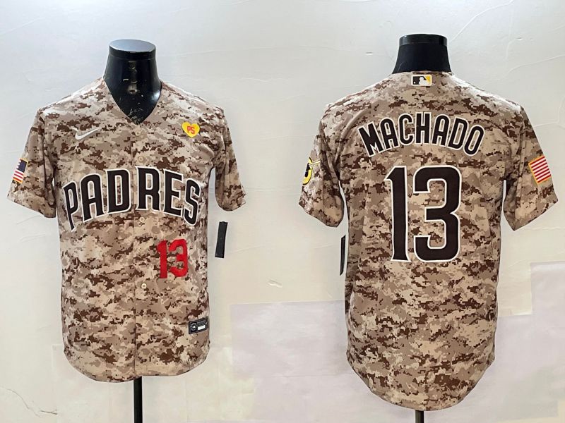 Men San Diego Padres 13 Machado Camo Game 2025 Nike MLB Jersey style 3